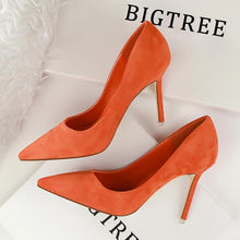 Load image into Gallery viewer, Classic Suede Flock Slim Pump - SexyBling