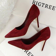 Load image into Gallery viewer, Classic Suede Flock Slim Pump - SexyBling