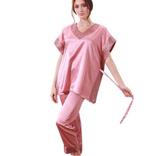Load image into Gallery viewer, Short Sleeve Silk Ladies Pajamas - SexyBling