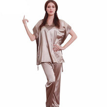 Load image into Gallery viewer, Short Sleeve Silk Ladies Pajamas - SexyBling
