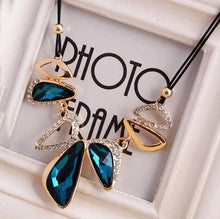 Load image into Gallery viewer, Gem Crystal Pendants Leather Rope Necklace - SexyBling
