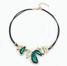 Load image into Gallery viewer, Gem Crystal Pendants Leather Rope Necklace - SexyBling