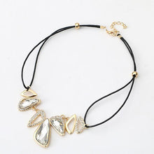 Load image into Gallery viewer, Gem Crystal Pendants Leather Rope Necklace - SexyBling