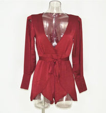 Load image into Gallery viewer, Lustful V Plunging Neck Layered Romper - SexyBling