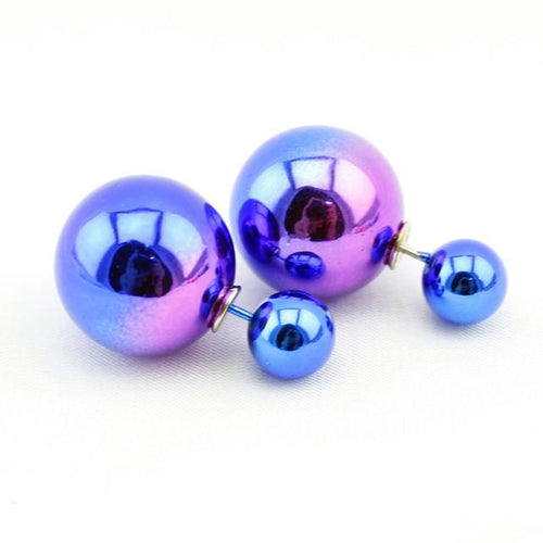 Double Faced Pearl Stud Earring - SexyBling