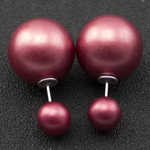 Double Faced Pearl Stud Earring - SexyBling