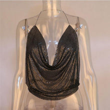 Load image into Gallery viewer, Glamorous Glitter Backless Sequined Top - SexyBling