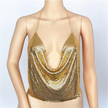 Load image into Gallery viewer, Glamorous Glitter Backless Sequined Top - SexyBling