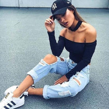 Load image into Gallery viewer, Off-Shoulders Casual Knitwear Sweater - SexyBling