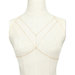 Sexy Silver & Gold Tone Mesh Body Chain - SexyBling
