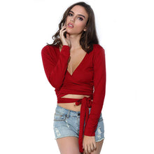 Load image into Gallery viewer, Slim Long Sleeve Cropped Crop Top - SexyBling