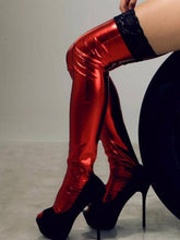 Load image into Gallery viewer, Sexy Temptation Faux Leather Stockings - SexyBling