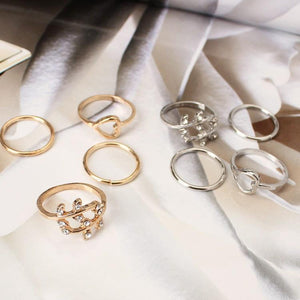 Crystal Plain Cute Midi Rings - SexyBling