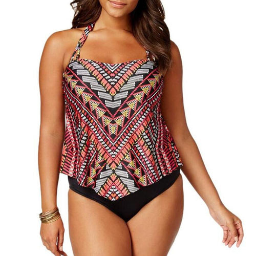 Ethnic Geomatric Vintage Tankini - SexyBling