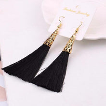 Load image into Gallery viewer, Fiber Long Tassel Dangle Earrings - SexyBling