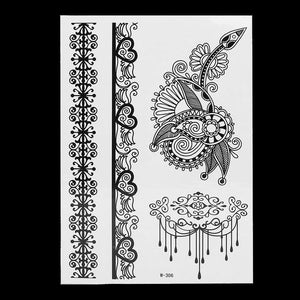 Black Ink Henna Temporary Tattoo - SexyBling