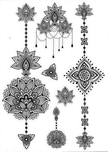 Black Ink Henna Temporary Tattoo - SexyBling