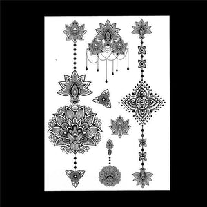 Black Ink Henna Temporary Tattoo - SexyBling