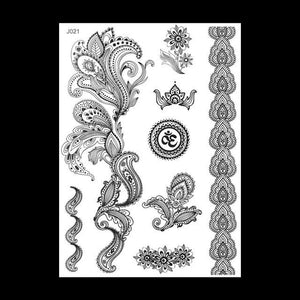Black Ink Henna Temporary Tattoo - SexyBling