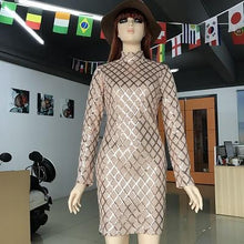 Load image into Gallery viewer, Beautiful Bodycon HIgh Neck Mesh Neck - SexyBling