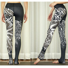 Load image into Gallery viewer, Black Phoenix Paper Cut Yoga Pants - SexyBling