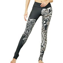 Load image into Gallery viewer, Black Phoenix Paper Cut Yoga Pants - SexyBling