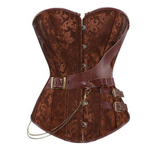 Load image into Gallery viewer, Faux Leather Lace up Chain Corset - SexyBling