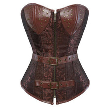 Load image into Gallery viewer, Faux Leather Lace up Chain Corset - SexyBling
