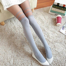Load image into Gallery viewer, Cute Chiffon False High Pantyhose - SexyBling