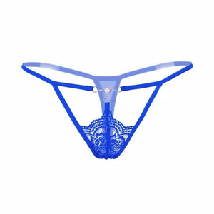 Spicy Lace Pearl Hollow G String - SexyBling