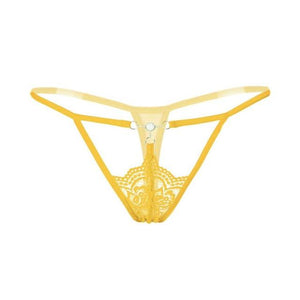 Spicy Lace Pearl Hollow G String - SexyBling