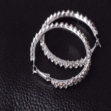 Load image into Gallery viewer, Austrian Crystal Hoop Earrings - SexyBling