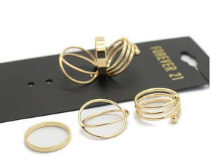 Trendy Punk Stackable Midi Rings - SexyBling