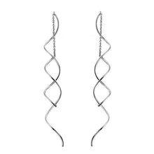 Load image into Gallery viewer, Twisted Bar Long Dangle Earrings - SexyBling