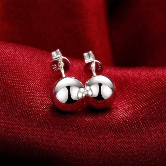 Silver Ball Earrings - SexyBling