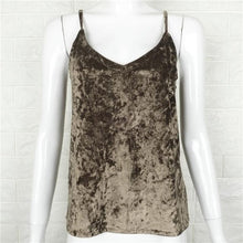Load image into Gallery viewer, Vintage Velvet Deep V Neck Tank Top - SexyBling