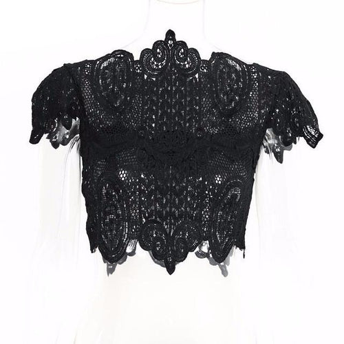 Sexy Lace Crochet Crop Top - SexyBling
