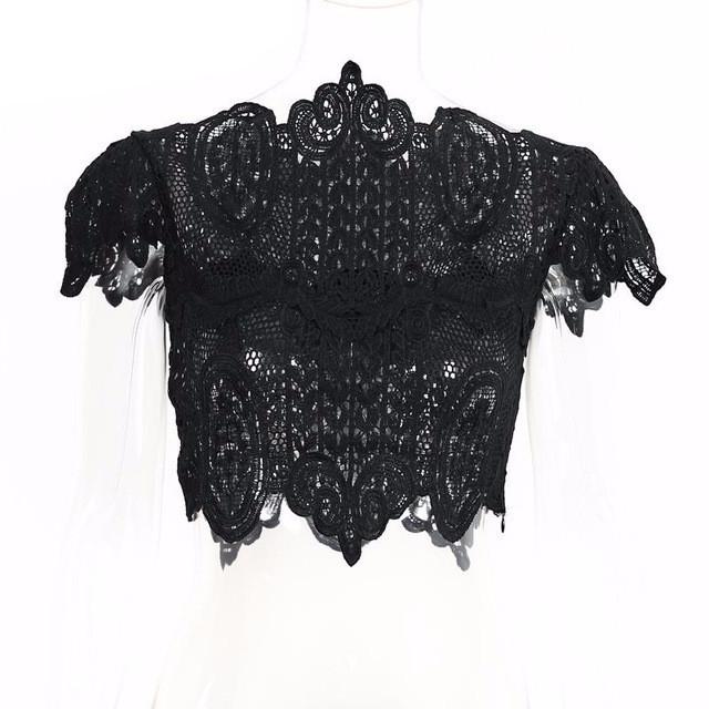 Sexy Lace Crochet Crop Top - SexyBling