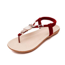 Load image into Gallery viewer, Brief Herringbone Flat Heel Flip-flop Summer Sandals - SexyBling