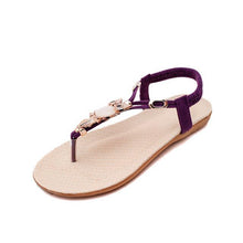 Load image into Gallery viewer, Brief Herringbone Flat Heel Flip-flop Summer Sandals - SexyBling