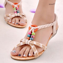 Load image into Gallery viewer, Brief Herringbone Flat Heel Flip-flop Summer Sandals - SexyBling