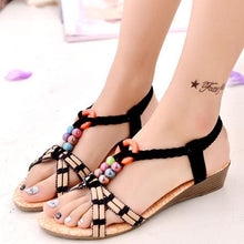 Load image into Gallery viewer, Brief Herringbone Flat Heel Flip-flop Summer Sandals - SexyBling