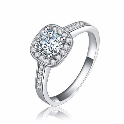 White Gold Color Zircon Wedding Ring - SexyBling