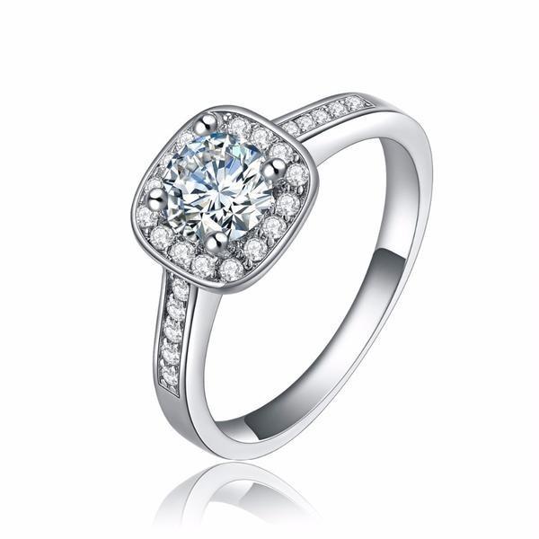 White Gold Color Zircon Wedding Ring - SexyBling