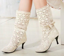 Load image into Gallery viewer, Sexy High Heel Summer Cutout Bow Fashion Boots - SexyBling