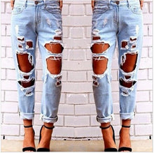 Load image into Gallery viewer, Hot Denim High Waisted Ripped Jeans - SexyBling