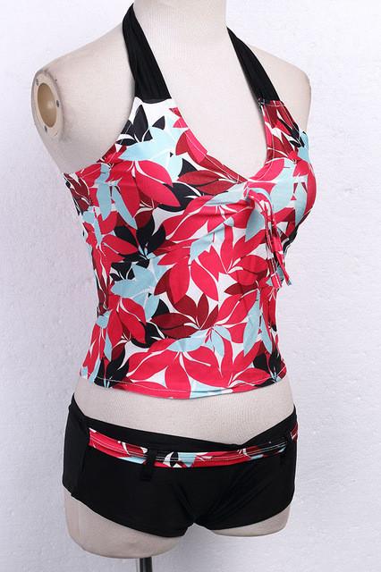 Floral Bandage Push Up Tankini - SexyBling