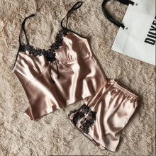 Load image into Gallery viewer, Sexy Lace Silk Satin Nightgown - SexyBling