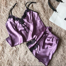 Load image into Gallery viewer, Sexy Lace Silk Satin Nightgown - SexyBling