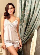 Load image into Gallery viewer, Satin Silk 2 Piece Woman Nightgown - SexyBling